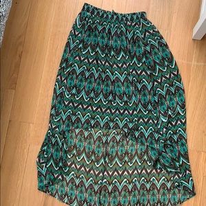 Asymmetrical peacock skirt
